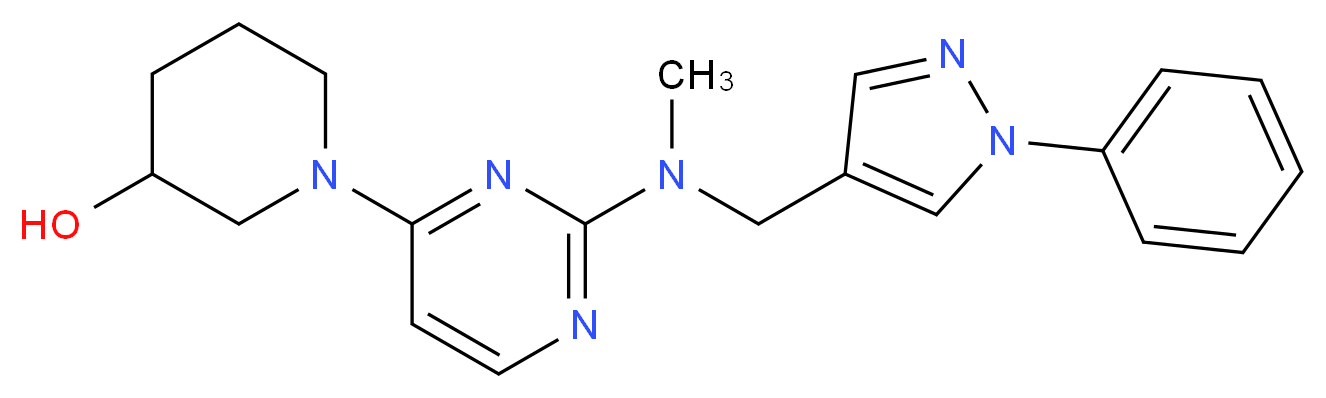 1-(2-{methyl[(1-phenyl-1H-pyrazol-4-yl)methyl]amino}-4-pyrimidinyl)-3-piperidinol_Molecular_structure_CAS_)