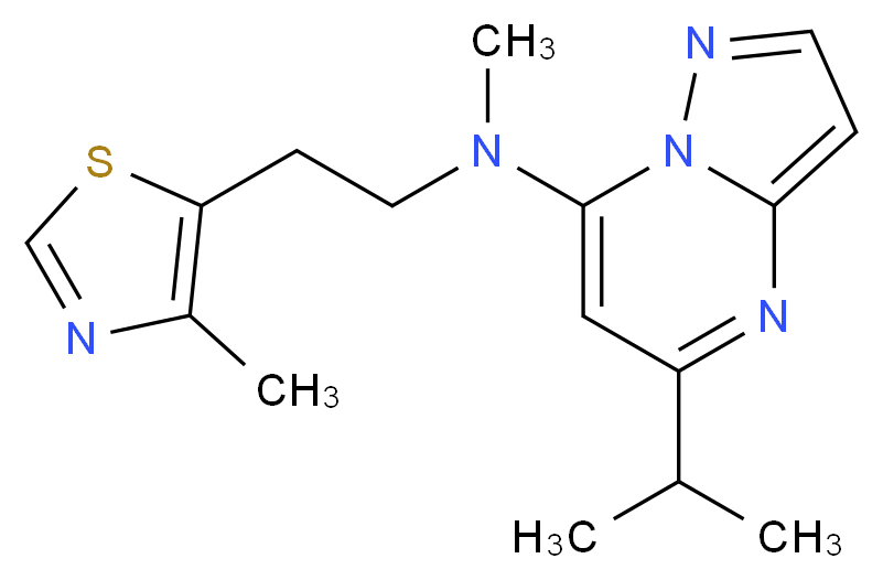 5-isopropyl-N-methyl-N-[2-(4-methyl-1,3-thiazol-5-yl)ethyl]pyrazolo[1,5-a]pyrimidin-7-amine_Molecular_structure_CAS_)
