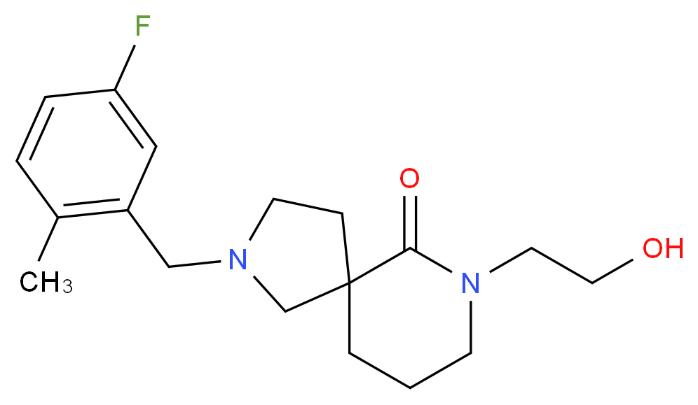 2-(5-fluoro-2-methylbenzyl)-7-(2-hydroxyethyl)-2,7-diazaspiro[4.5]decan-6-one_Molecular_structure_CAS_)