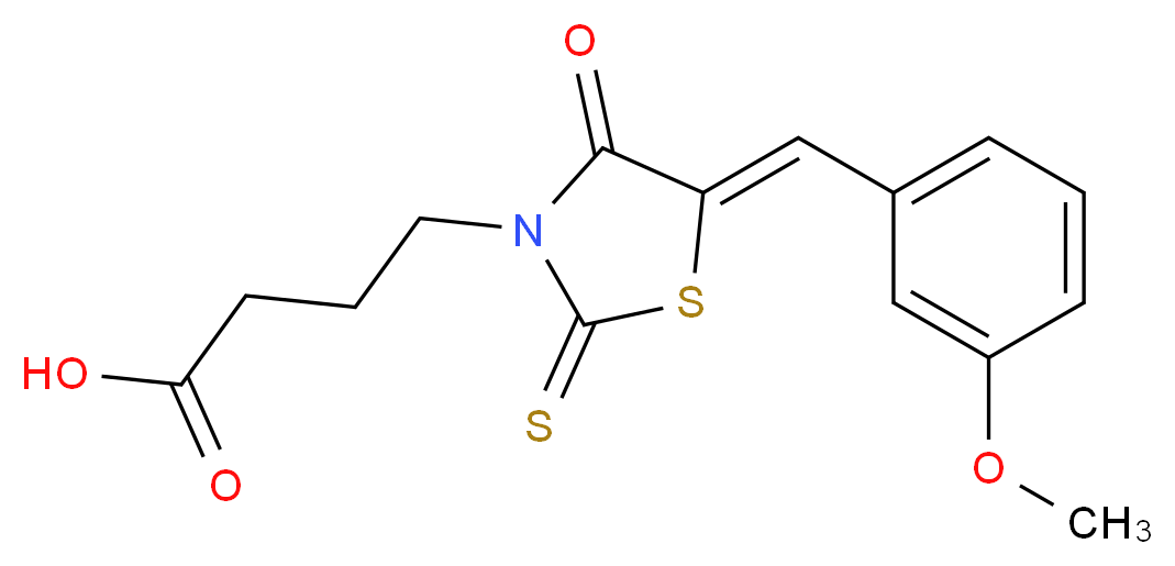 4-[5-(3-Methoxy-benzylidene)-4-oxo-2-thioxo-thiazolidin-3-yl]-butyric acid_Molecular_structure_CAS_)