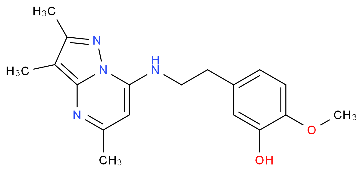 2-methoxy-5-{2-[(2,3,5-trimethylpyrazolo[1,5-a]pyrimidin-7-yl)amino]ethyl}phenol_Molecular_structure_CAS_)