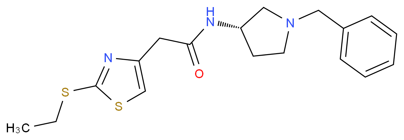 N-[(3S)-1-benzylpyrrolidin-3-yl]-2-[2-(ethylthio)-1,3-thiazol-4-yl]acetamide_Molecular_structure_CAS_)