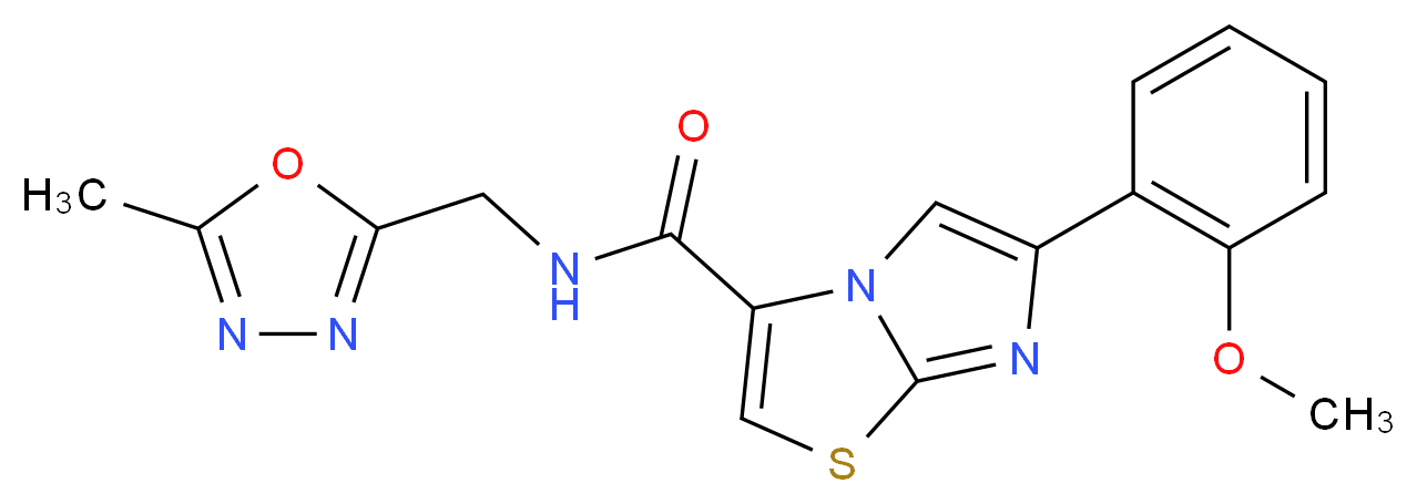 6-(2-methoxyphenyl)-N-[(5-methyl-1,3,4-oxadiazol-2-yl)methyl]imidazo[2,1-b][1,3]thiazole-3-carboxamide_Molecular_structure_CAS_)