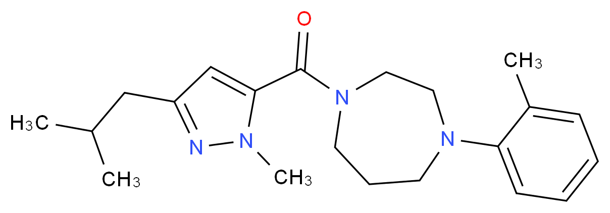 1-[(3-isobutyl-1-methyl-1H-pyrazol-5-yl)carbonyl]-4-(2-methylphenyl)-1,4-diazepane_Molecular_structure_CAS_)
