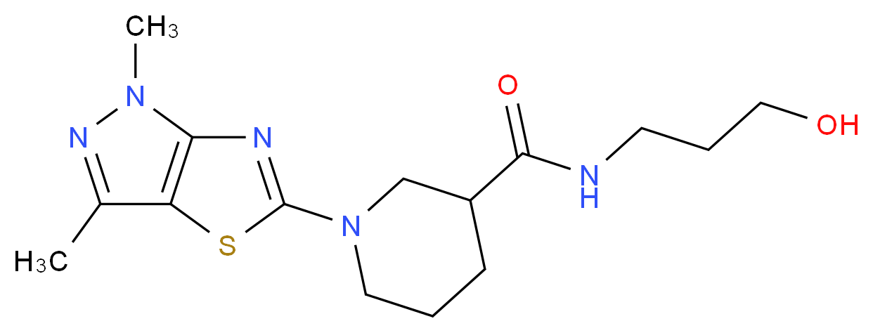 1-(1,3-dimethyl-1H-pyrazolo[3,4-d][1,3]thiazol-5-yl)-N-(3-hydroxypropyl)piperidine-3-carboxamide_Molecular_structure_CAS_)