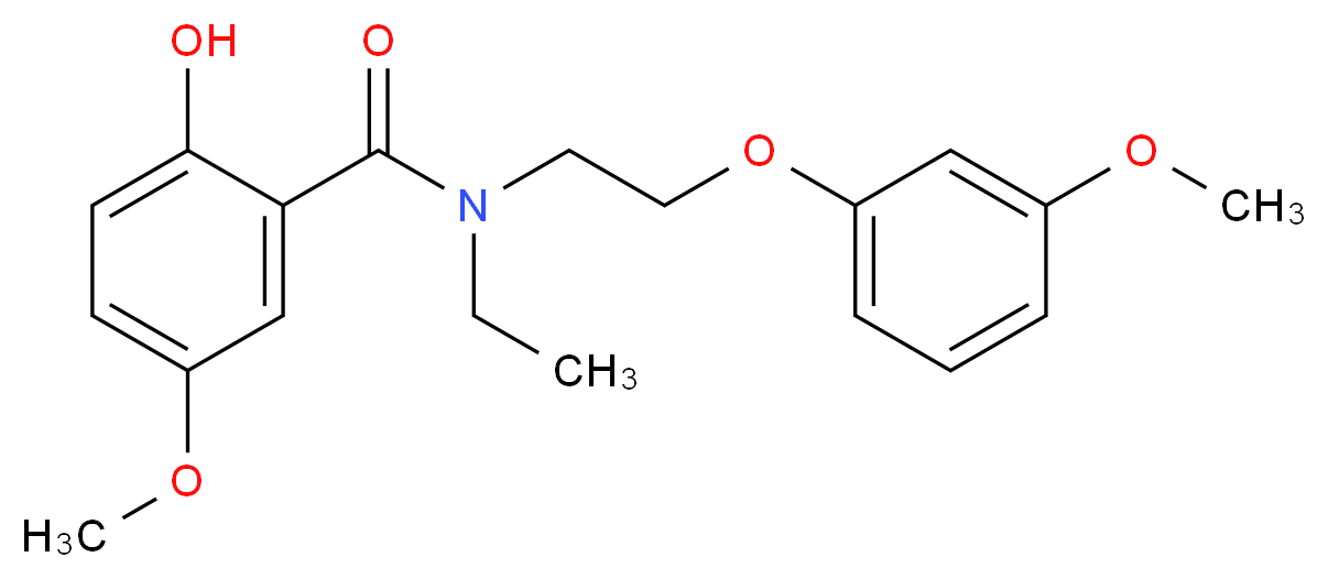 N-ethyl-2-hydroxy-5-methoxy-N-[2-(3-methoxyphenoxy)ethyl]benzamide_Molecular_structure_CAS_)