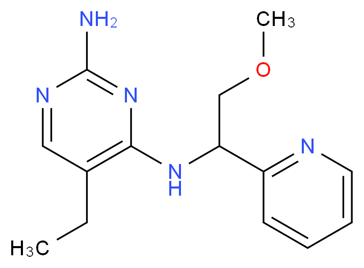 5-ethyl-N~4~-(2-methoxy-1-pyridin-2-ylethyl)pyrimidine-2,4-diamine_Molecular_structure_CAS_)