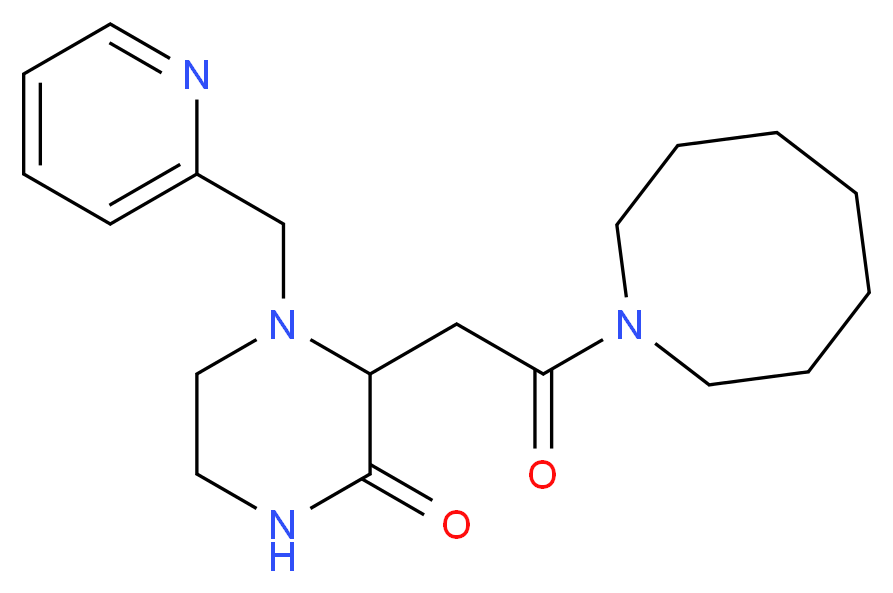3-[2-(1-azocanyl)-2-oxoethyl]-4-(2-pyridinylmethyl)-2-piperazinone_Molecular_structure_CAS_)