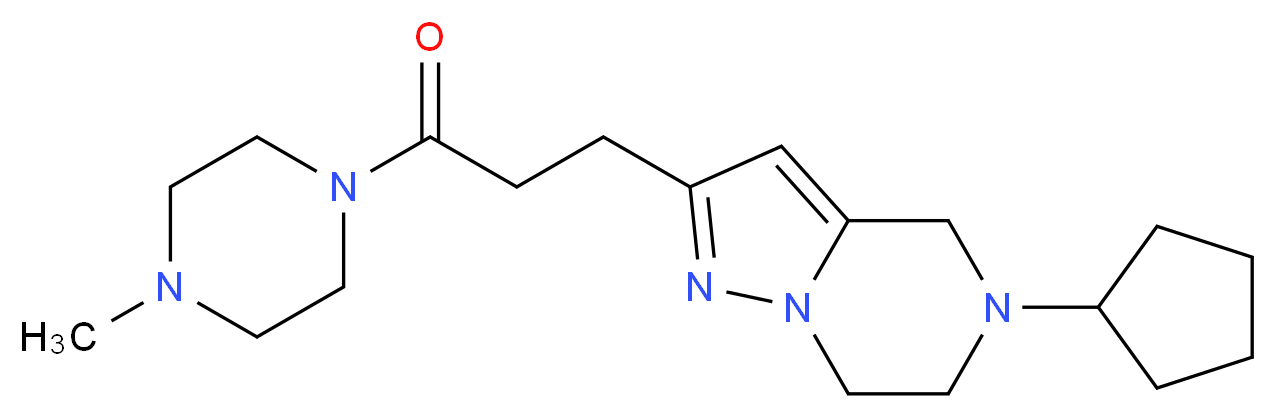 5-cyclopentyl-2-[3-(4-methyl-1-piperazinyl)-3-oxopropyl]-4,5,6,7-tetrahydropyrazolo[1,5-a]pyrazine_Molecular_structure_CAS_)