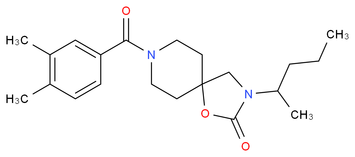 8-(3,4-dimethylbenzoyl)-3-(1-methylbutyl)-1-oxa-3,8-diazaspiro[4.5]decan-2-one_Molecular_structure_CAS_)