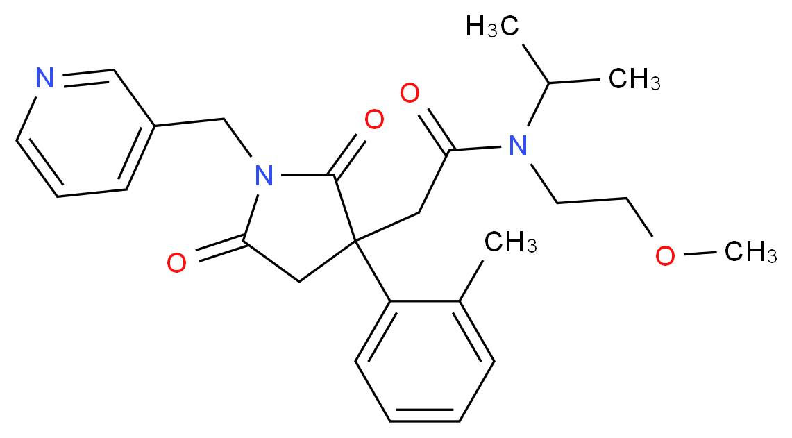 N-isopropyl-N-(2-methoxyethyl)-2-[3-(2-methylphenyl)-2,5-dioxo-1-(3-pyridinylmethyl)-3-pyrrolidinyl]acetamide_Molecular_structure_CAS_)