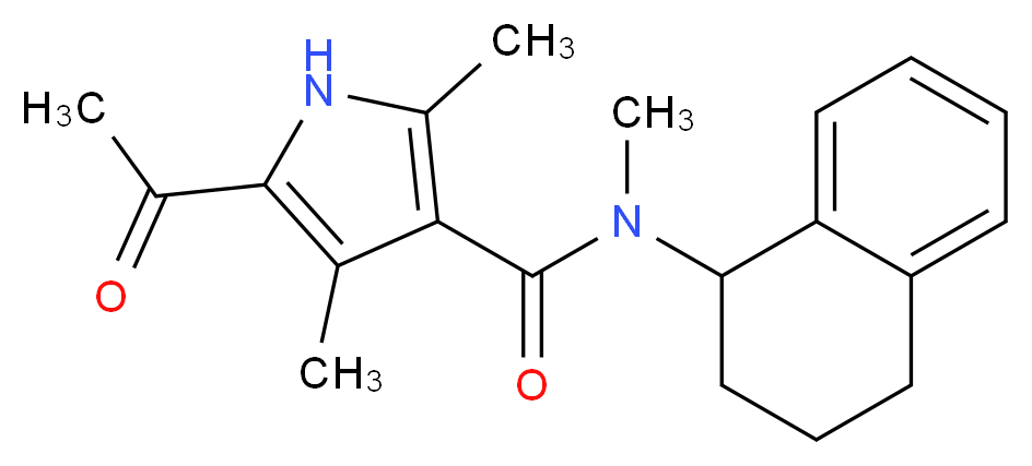 5-acetyl-N,2,4-trimethyl-N-(1,2,3,4-tetrahydro-1-naphthalenyl)-1H-pyrrole-3-carboxamide_Molecular_structure_CAS_)