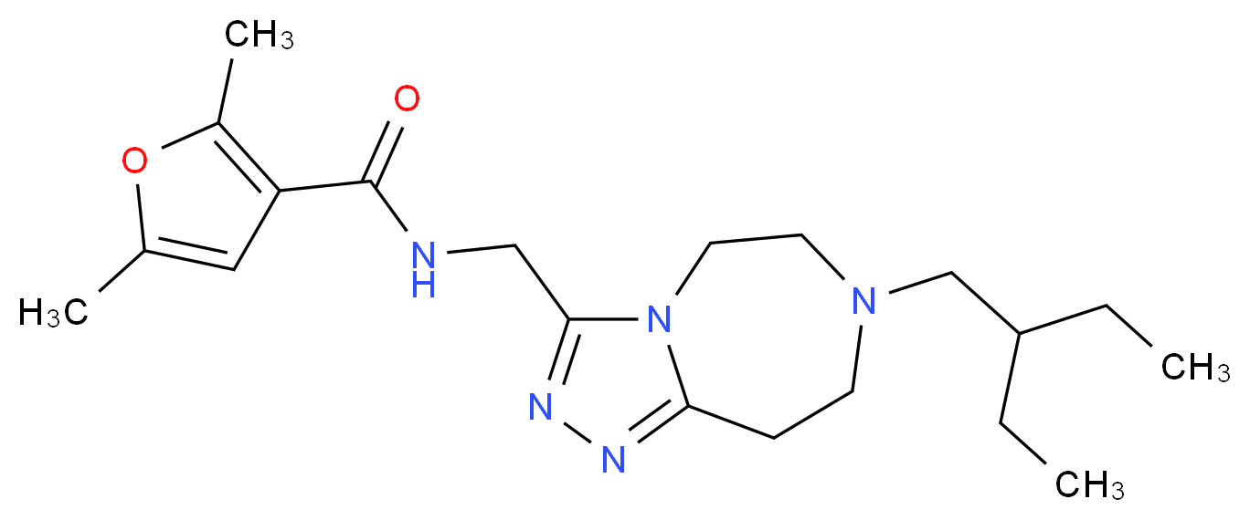 N-{[7-(2-ethylbutyl)-6,7,8,9-tetrahydro-5H-[1,2,4]triazolo[4,3-d][1,4]diazepin-3-yl]methyl}-2,5-dimethyl-3-furamide_Molecular_structure_CAS_)