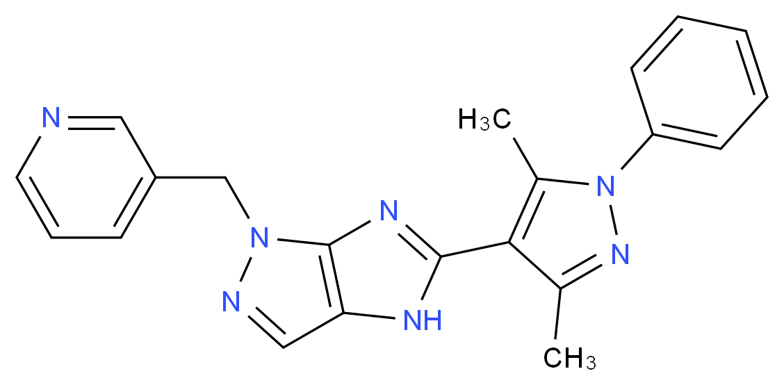 5-(3,5-dimethyl-1-phenyl-1H-pyrazol-4-yl)-1-(pyridin-3-ylmethyl)-1,4-dihydroimidazo[4,5-c]pyrazole_Molecular_structure_CAS_)