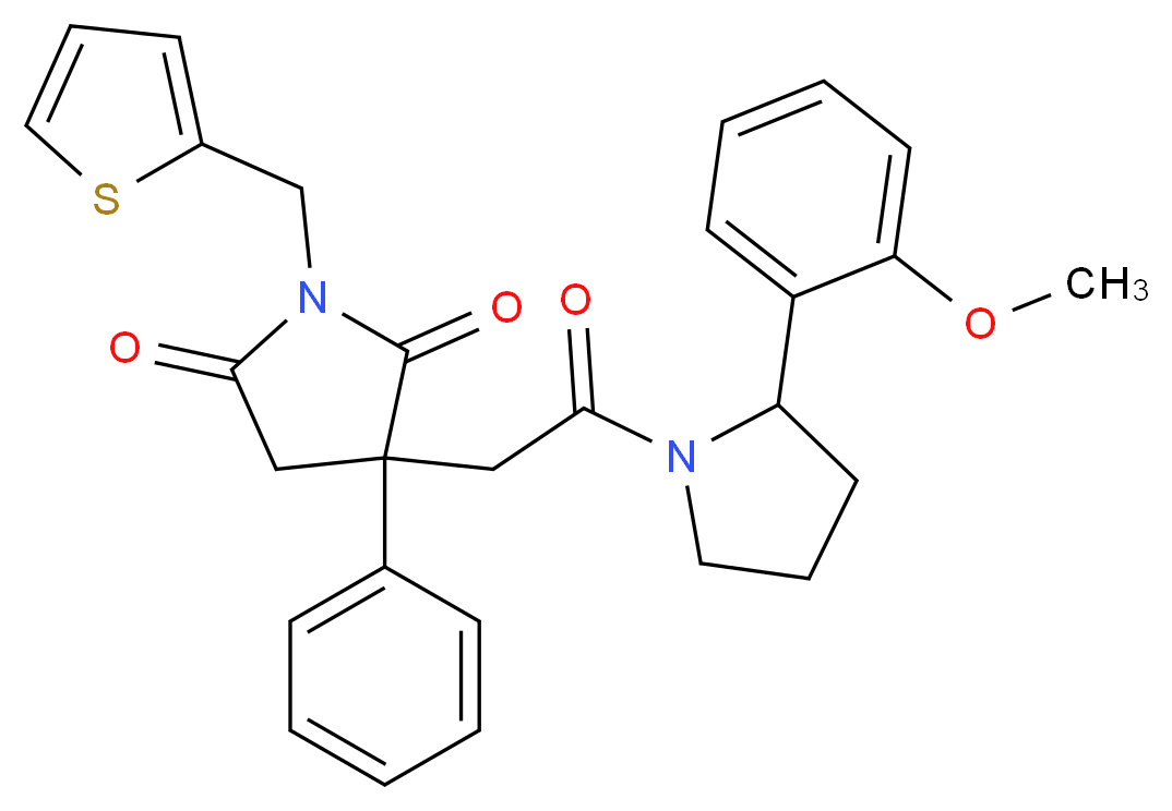 3-{2-[2-(2-methoxyphenyl)-1-pyrrolidinyl]-2-oxoethyl}-3-phenyl-1-(2-thienylmethyl)-2,5-pyrrolidinedione_Molecular_structure_CAS_)