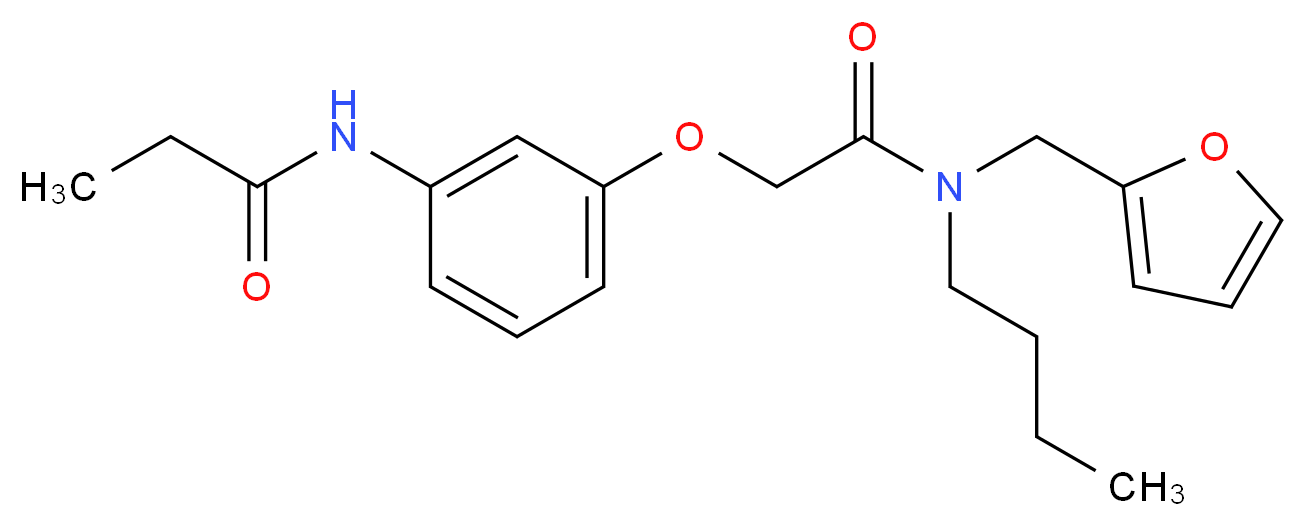 N-(3-{2-[butyl(2-furylmethyl)amino]-2-oxoethoxy}phenyl)propanamide_Molecular_structure_CAS_)