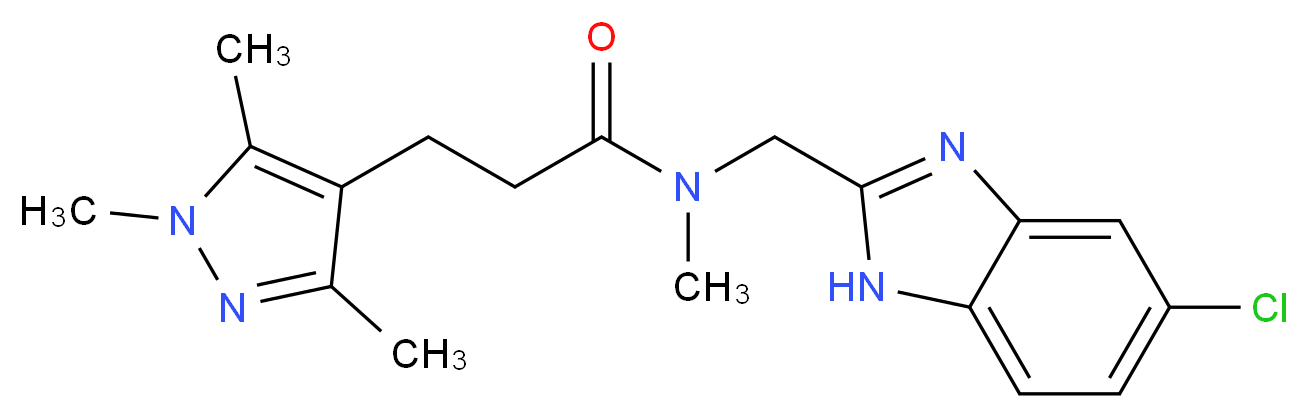 N-[(5-chloro-1H-benzimidazol-2-yl)methyl]-N-methyl-3-(1,3,5-trimethyl-1H-pyrazol-4-yl)propanamide_Molecular_structure_CAS_)