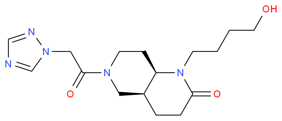 (4aS*,8aR*)-1-(4-hydroxybutyl)-6-(1H-1,2,4-triazol-1-ylacetyl)octahydro-1,6-naphthyridin-2(1H)-one_Molecular_structure_CAS_)