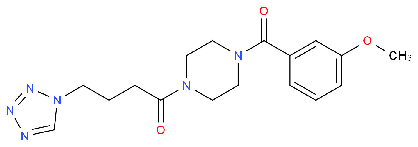 1-(3-methoxybenzoyl)-4-[4-(1H-tetrazol-1-yl)butanoyl]piperazine_Molecular_structure_CAS_)
