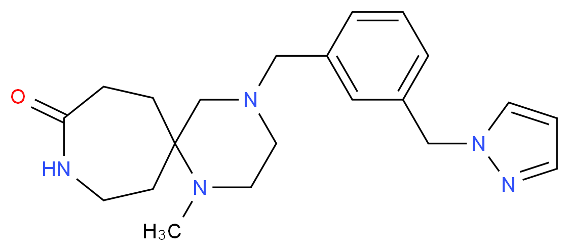 1-methyl-4-[3-(1H-pyrazol-1-ylmethyl)benzyl]-1,4,9-triazaspiro[5.6]dodecan-10-one_Molecular_structure_CAS_)