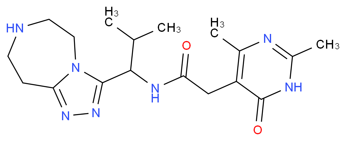2-(2,4-dimethyl-6-oxo-1,6-dihydropyrimidin-5-yl)-N-[2-methyl-1-(6,7,8,9-tetrahydro-5H-[1,2,4]triazolo[4,3-d][1,4]diazepin-3-yl)propyl]acetamide_Molecular_structure_CAS_)