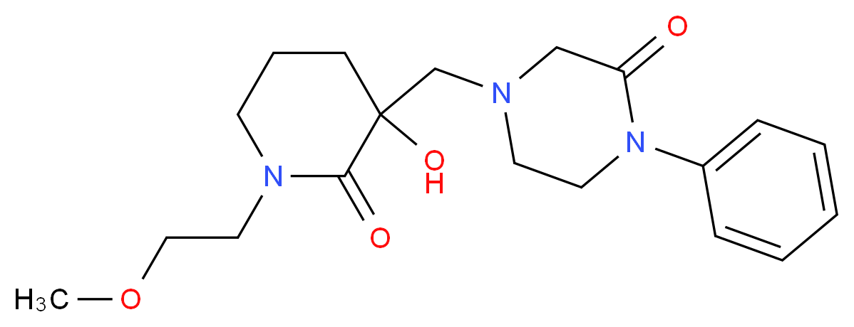 4-{[3-hydroxy-1-(2-methoxyethyl)-2-oxopiperidin-3-yl]methyl}-1-phenylpiperazin-2-one_Molecular_structure_CAS_)