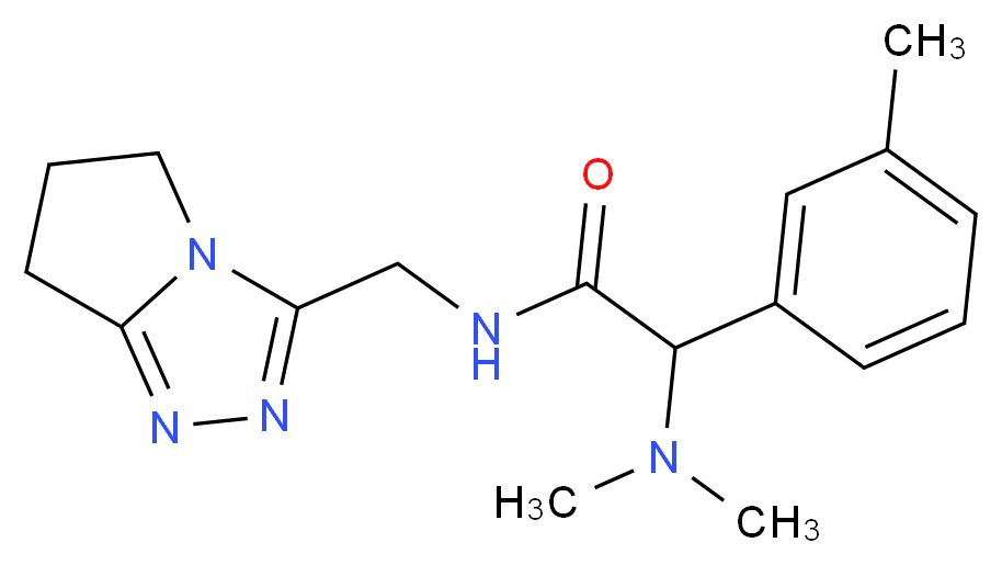 N-(6,7-dihydro-5H-pyrrolo[2,1-c][1,2,4]triazol-3-ylmethyl)-2-(dimethylamino)-2-(3-methylphenyl)acetamide_Molecular_structure_CAS_)
