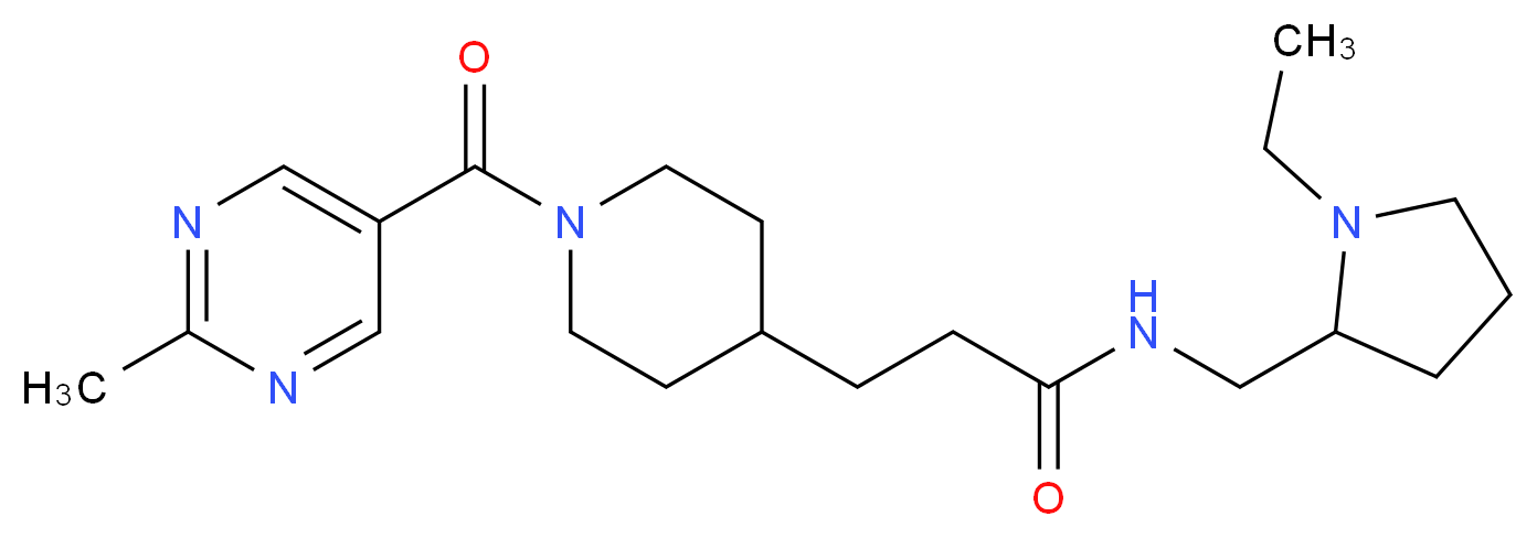 N-[(1-ethylpyrrolidin-2-yl)methyl]-3-{1-[(2-methylpyrimidin-5-yl)carbonyl]piperidin-4-yl}propanamide_Molecular_structure_CAS_)