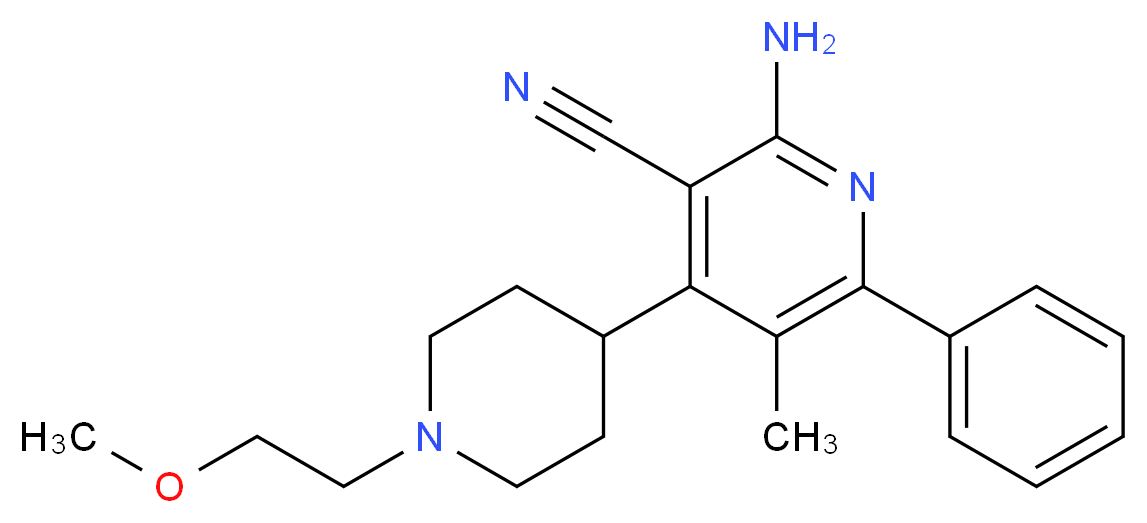 2-amino-4-[1-(2-methoxyethyl)piperidin-4-yl]-5-methyl-6-phenylnicotinonitrile_Molecular_structure_CAS_)