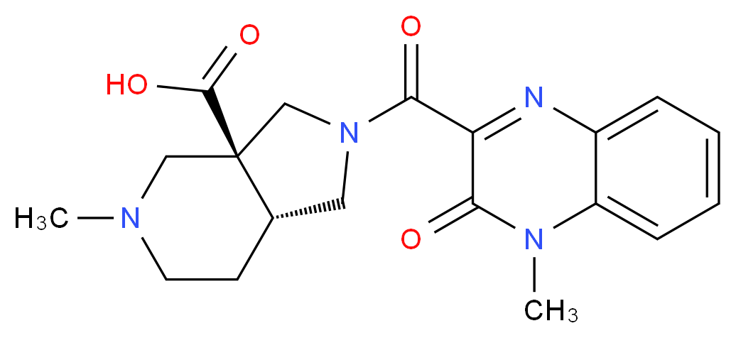 (3aS*,7aR*)-5-methyl-2-[(4-methyl-3-oxo-3,4-dihydroquinoxalin-2-yl)carbonyl]octahydro-3aH-pyrrolo[3,4-c]pyridine-3a-carboxylic acid_Molecular_structure_CAS_)