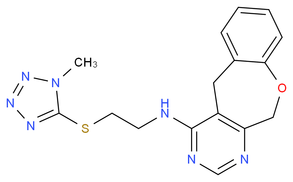 N-{2-[(1-methyl-1H-tetrazol-5-yl)thio]ethyl}-5,11-dihydro[1]benzoxepino[3,4-d]pyrimidin-4-amine_Molecular_structure_CAS_)