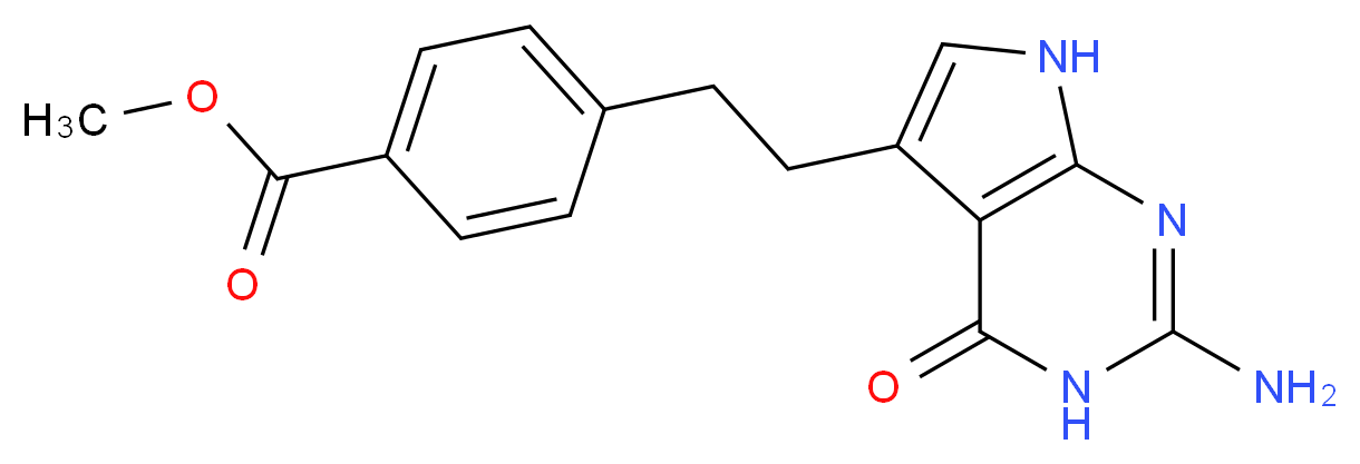 Methyl 4-(2-(2-amino-4-oxo-4,7-dihydro-3H-pyrrolo[2,3-d]pyrimidin-5-yl)ethyl)benzoate_Molecular_structure_CAS_155405-80-4)
