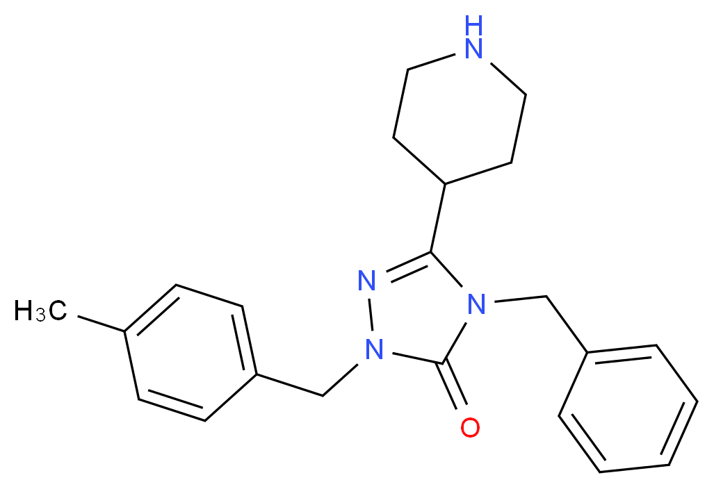 4-benzyl-2-(4-methylbenzyl)-5-(4-piperidinyl)-2,4-dihydro-3H-1,2,4-triazol-3-one_Molecular_structure_CAS_)