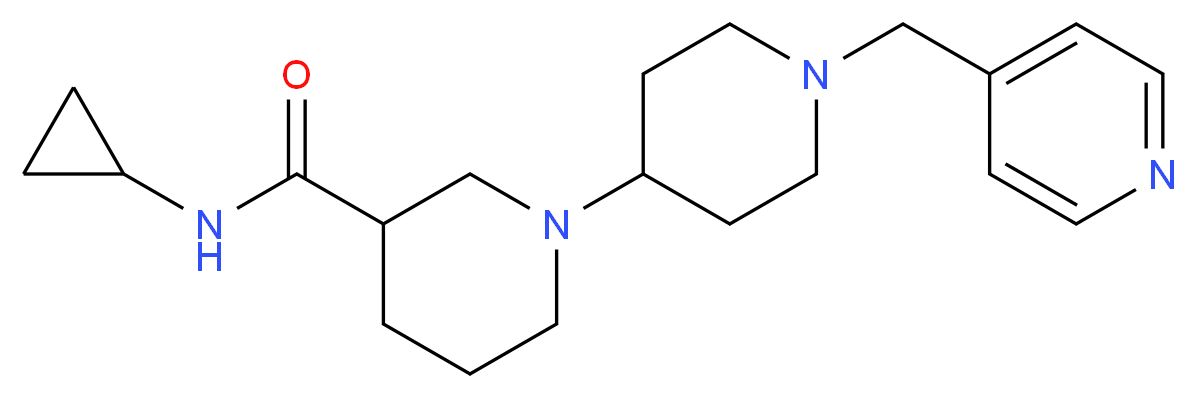 N-cyclopropyl-1'-(4-pyridinylmethyl)-1,4'-bipiperidine-3-carboxamide_Molecular_structure_CAS_)