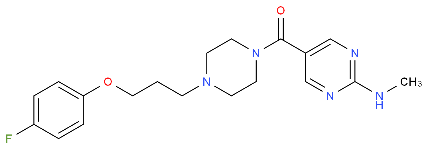 5-({4-[3-(4-fluorophenoxy)propyl]piperazin-1-yl}carbonyl)-N-methylpyrimidin-2-amine_Molecular_structure_CAS_)