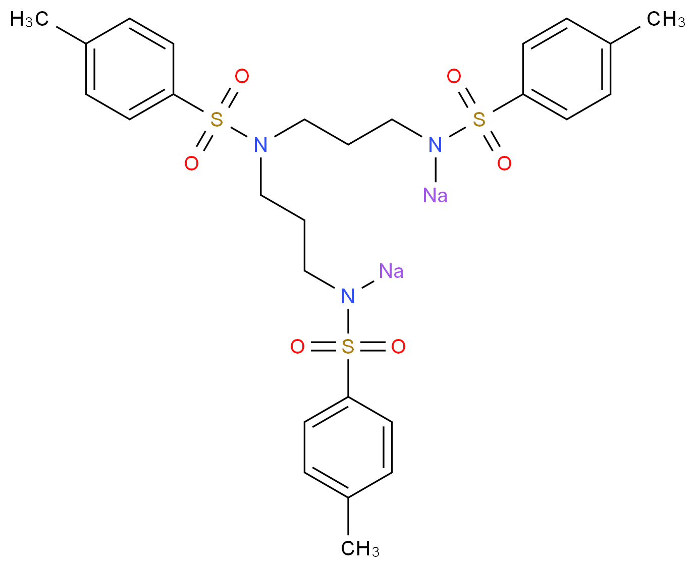 N,N′,N′′-Tritosyl-3,3′-iminobis(propylamine) disodium salt_Molecular_structure_CAS_56479-75-5)