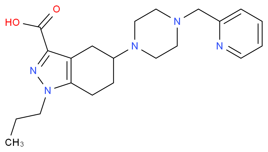 1-propyl-5-[4-(pyridin-2-ylmethyl)piperazin-1-yl]-4,5,6,7-tetrahydro-1H-indazole-3-carboxylic acid_Molecular_structure_CAS_)