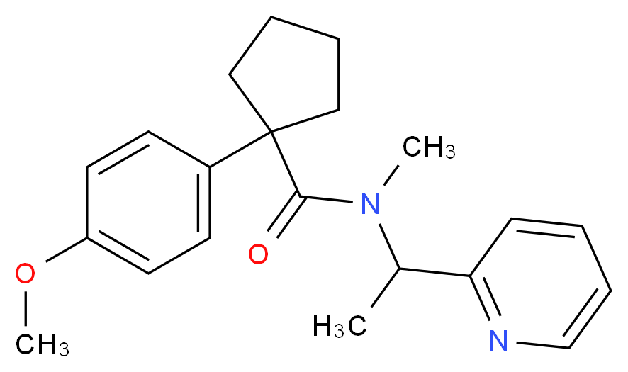 1-(4-methoxyphenyl)-N-methyl-N-(1-pyridin-2-ylethyl)cyclopentanecarboxamide_Molecular_structure_CAS_)