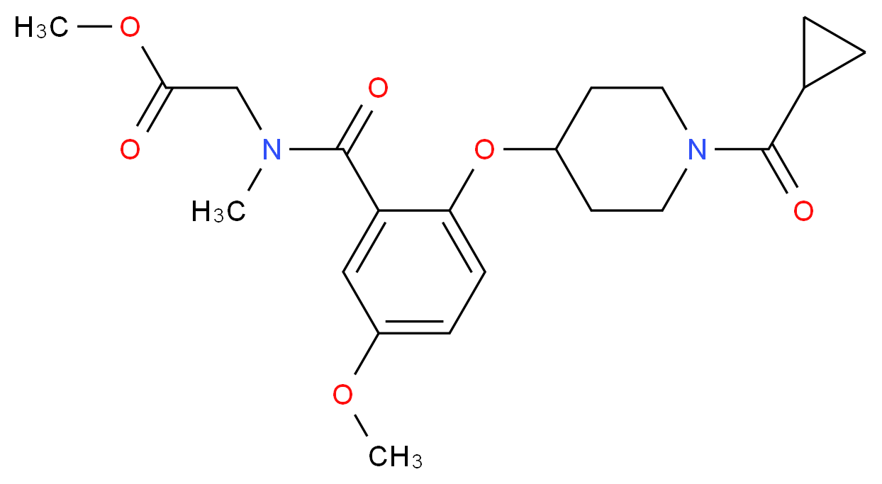 methyl N-(2-{[1-(cyclopropylcarbonyl)-4-piperidinyl]oxy}-5-methoxybenzoyl)-N-methylglycinate_Molecular_structure_CAS_)
