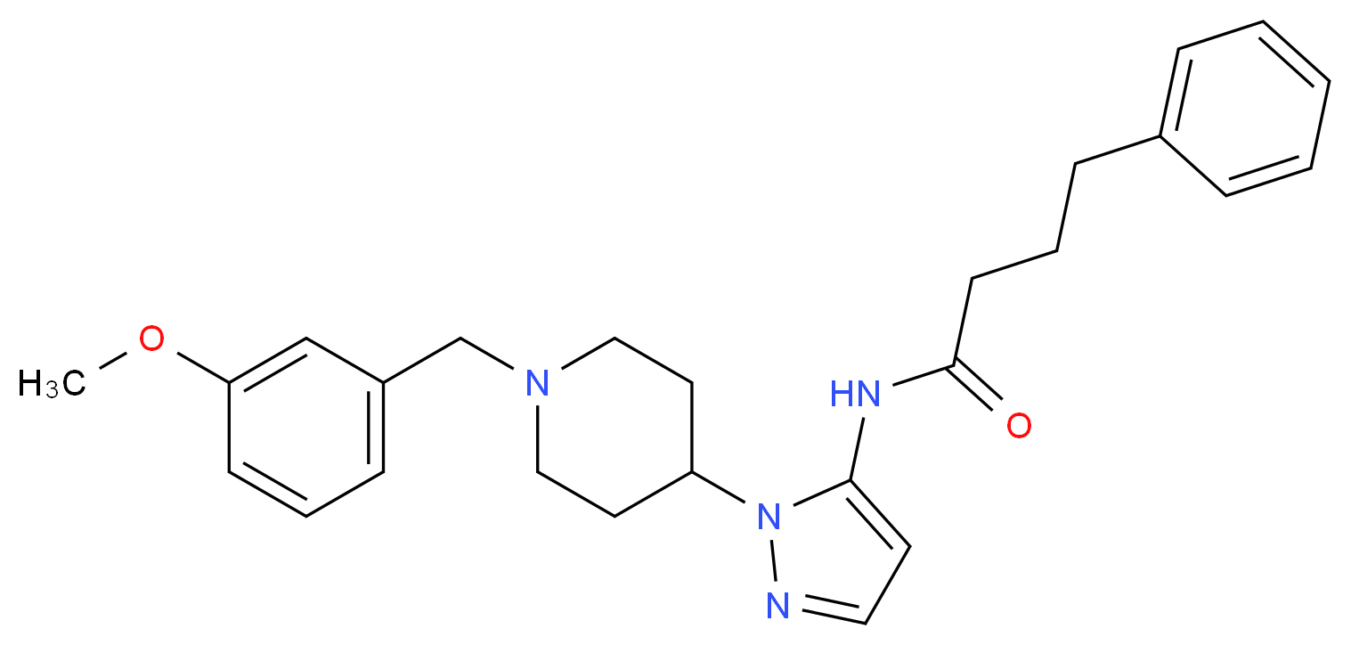 N-{1-[1-(3-methoxybenzyl)-4-piperidinyl]-1H-pyrazol-5-yl}-4-phenylbutanamide_Molecular_structure_CAS_)