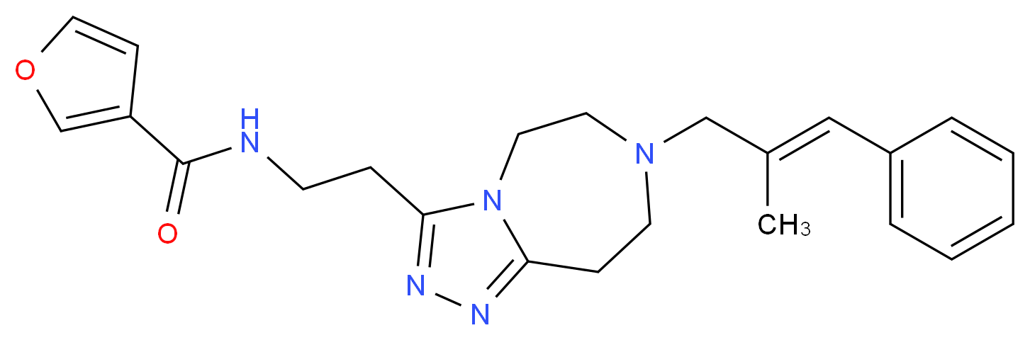 N-(2-{7-[(2E)-2-methyl-3-phenyl-2-propen-1-yl]-6,7,8,9-tetrahydro-5H-[1,2,4]triazolo[4,3-d][1,4]diazepin-3-yl}ethyl)-3-furamide_Molecular_structure_CAS_)