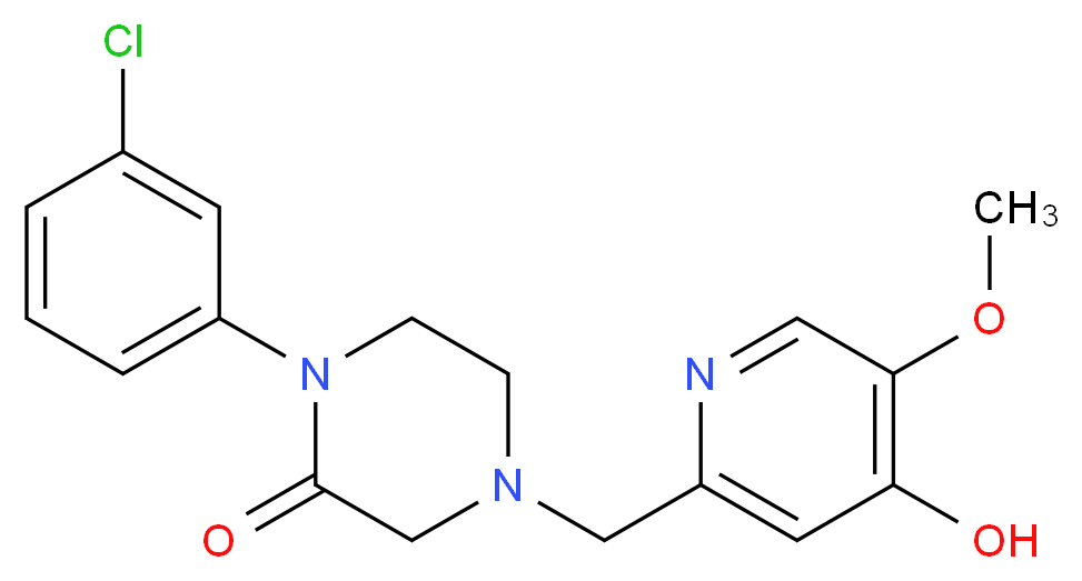 1-(3-chlorophenyl)-4-[(4-hydroxy-5-methoxy-2-pyridinyl)methyl]-2-piperazinone_Molecular_structure_CAS_)
