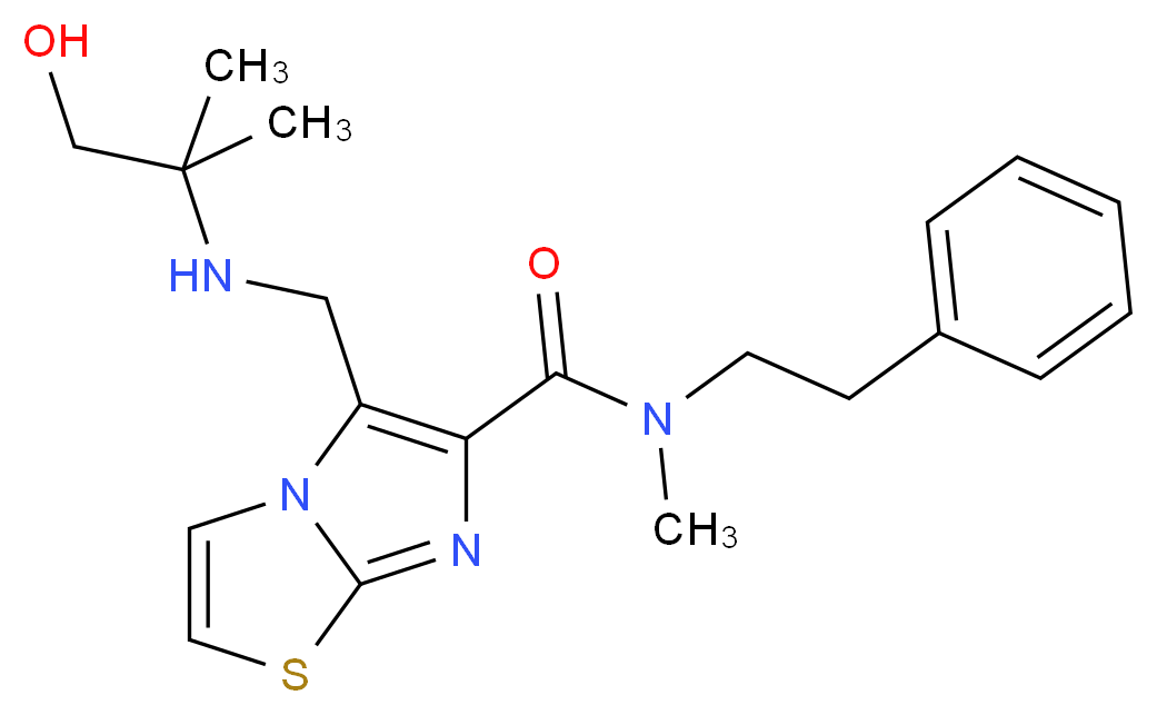5-{[(2-hydroxy-1,1-dimethylethyl)amino]methyl}-N-methyl-N-(2-phenylethyl)imidazo[2,1-b][1,3]thiazole-6-carboxamide_Molecular_structure_CAS_)