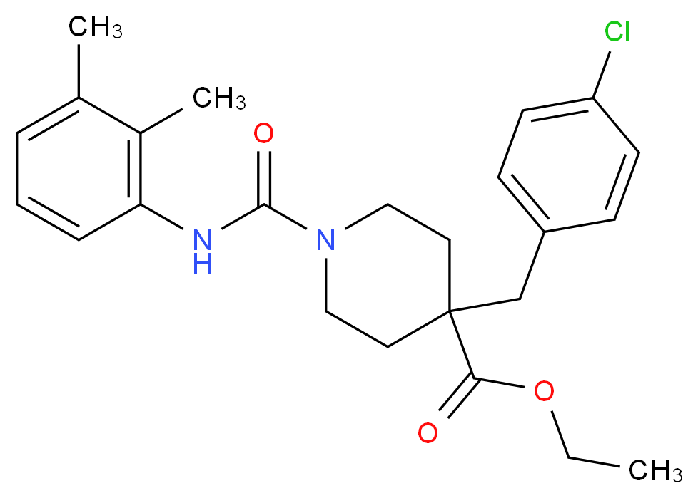 ethyl 4-(4-chlorobenzyl)-1-{[(2,3-dimethylphenyl)amino]carbonyl}-4-piperidinecarboxylate_Molecular_structure_CAS_)