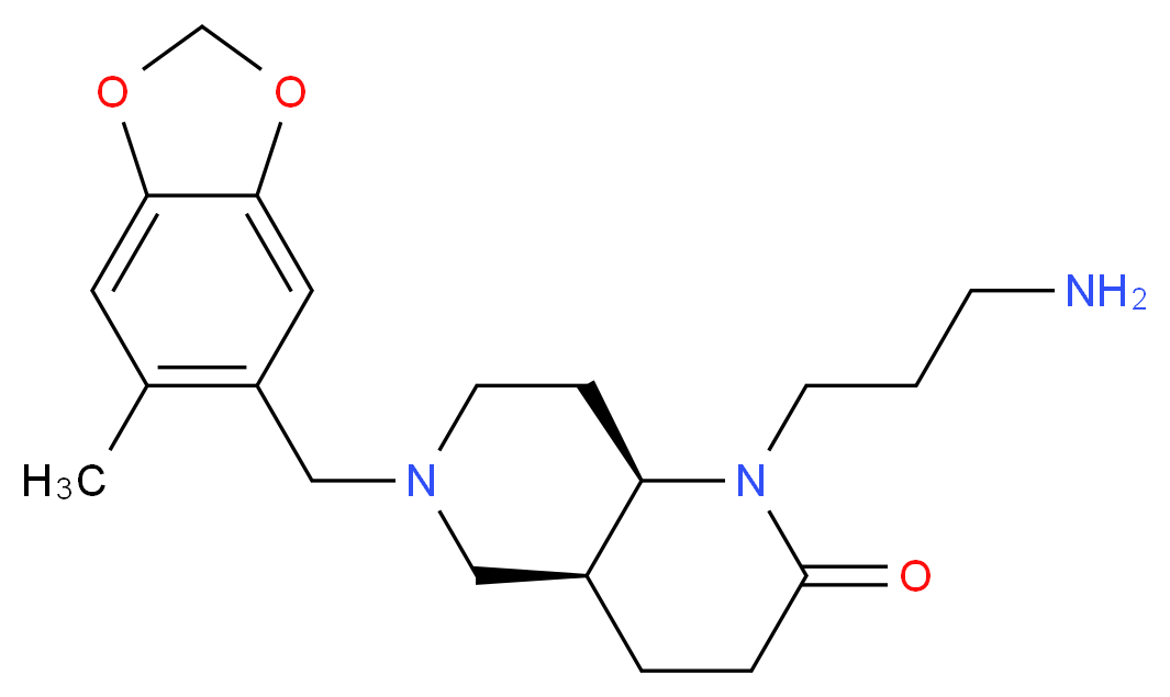 (4aS*,8aR*)-1-(3-aminopropyl)-6-[(6-methyl-1,3-benzodioxol-5-yl)methyl]octahydro-1,6-naphthyridin-2(1H)-one_Molecular_structure_CAS_)