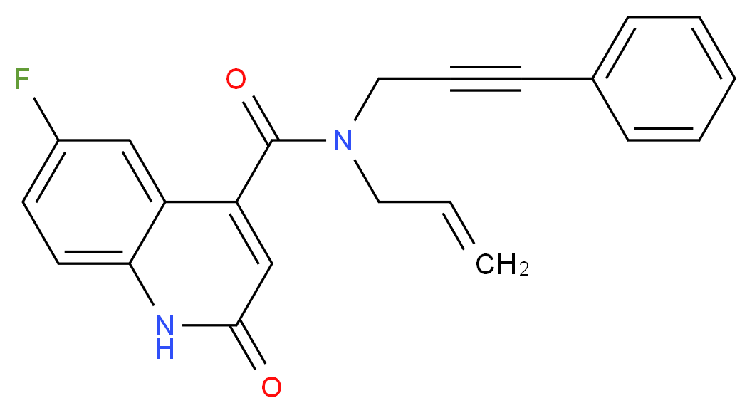 N-allyl-6-fluoro-2-oxo-N-(3-phenylprop-2-yn-1-yl)-1,2-dihydroquinoline-4-carboxamide_Molecular_structure_CAS_)