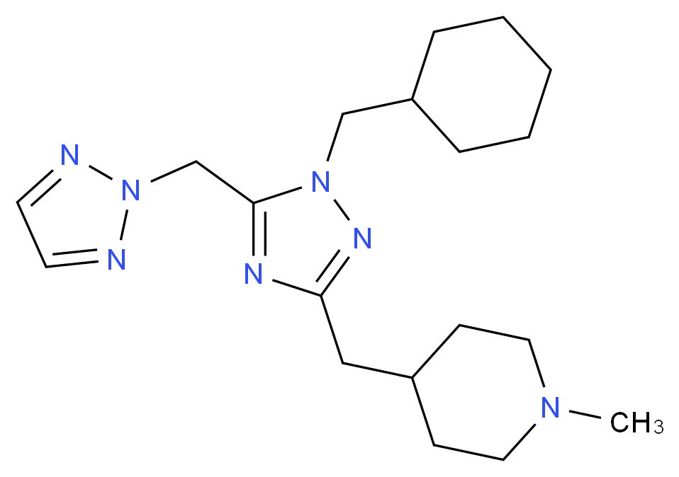 4-{[1-(cyclohexylmethyl)-5-(2H-1,2,3-triazol-2-ylmethyl)-1H-1,2,4-triazol-3-yl]methyl}-1-methylpiperidine_Molecular_structure_CAS_)