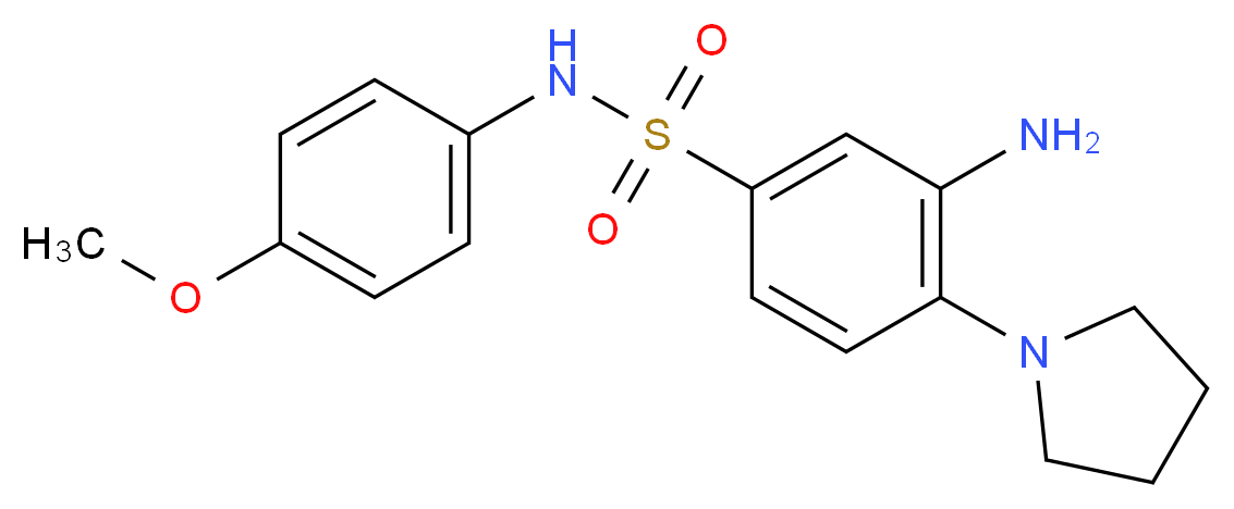 3-Amino-N-(4-methoxy-phenyl)-4-pyrrolidin-1-yl-benzenesulfonamide_Molecular_structure_CAS_)