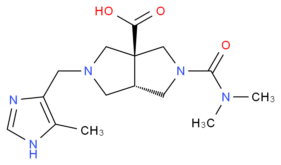 (3aS*,6aS*)-2-[(dimethylamino)carbonyl]-5-[(5-methyl-1H-imidazol-4-yl)methyl]hexahydropyrrolo[3,4-c]pyrrole-3a(1H)-carboxylic acid_Molecular_structure_CAS_)
