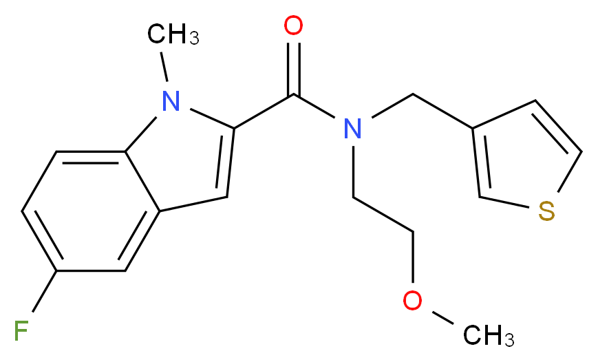 5-fluoro-N-(2-methoxyethyl)-1-methyl-N-(3-thienylmethyl)-1H-indole-2-carboxamide_Molecular_structure_CAS_)
